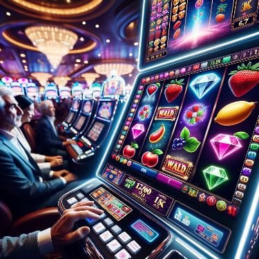 Tampilan antarmuka permainan slot online di aleksistoto dengan latar oranye dinamis